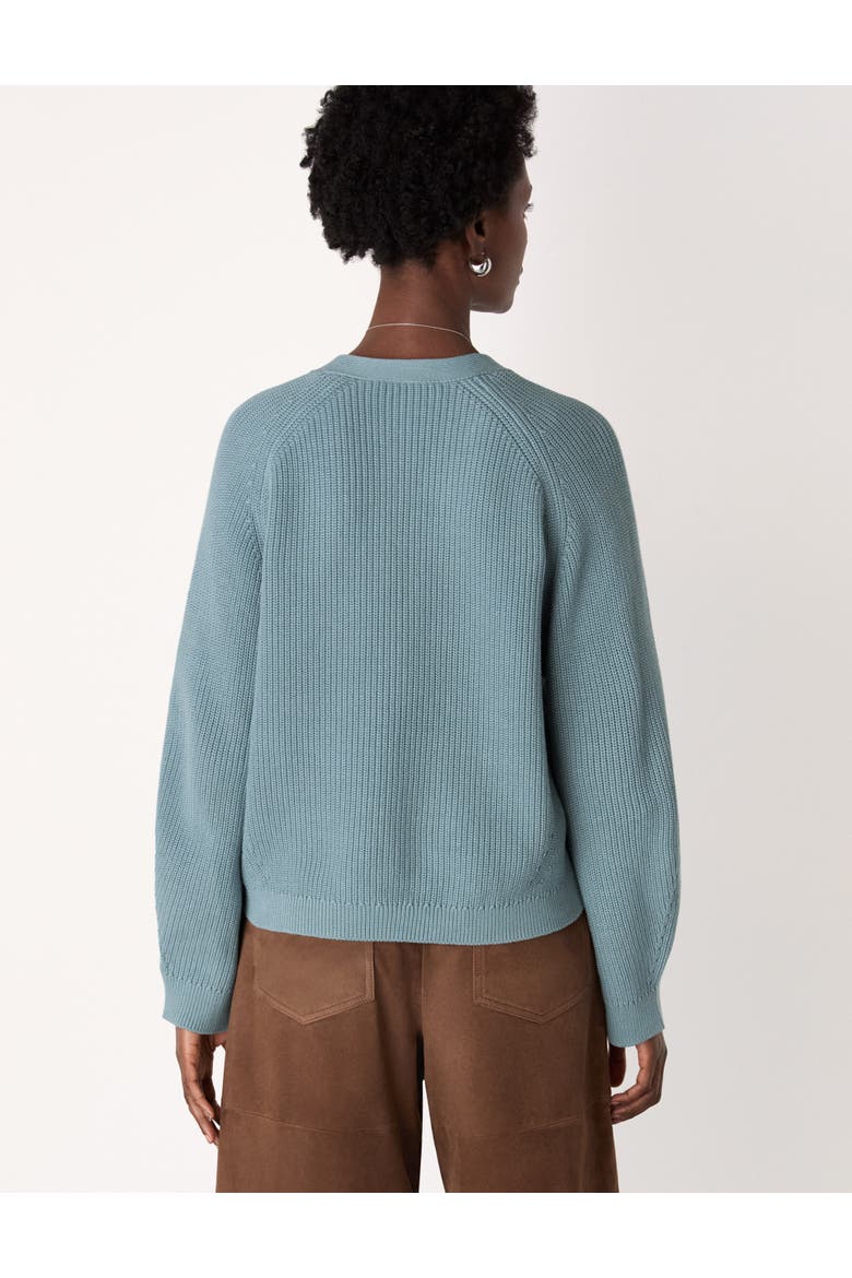 Cotton V-Neck Cardigan, Alternate, color, Blue