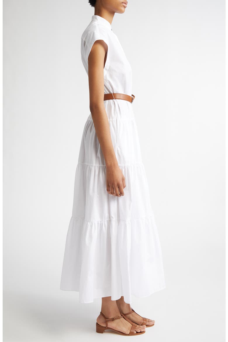 Bairo Cotton Tiered Shirtdress, Alternate, color, OPTICAL WHITE