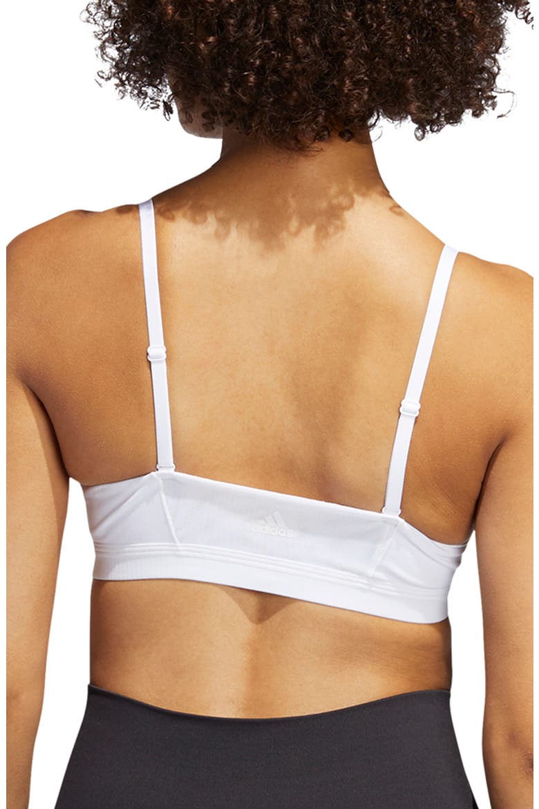 Aeroready 3-Stripes Sports Bra, Alternate, color, WHITE/ BLACK