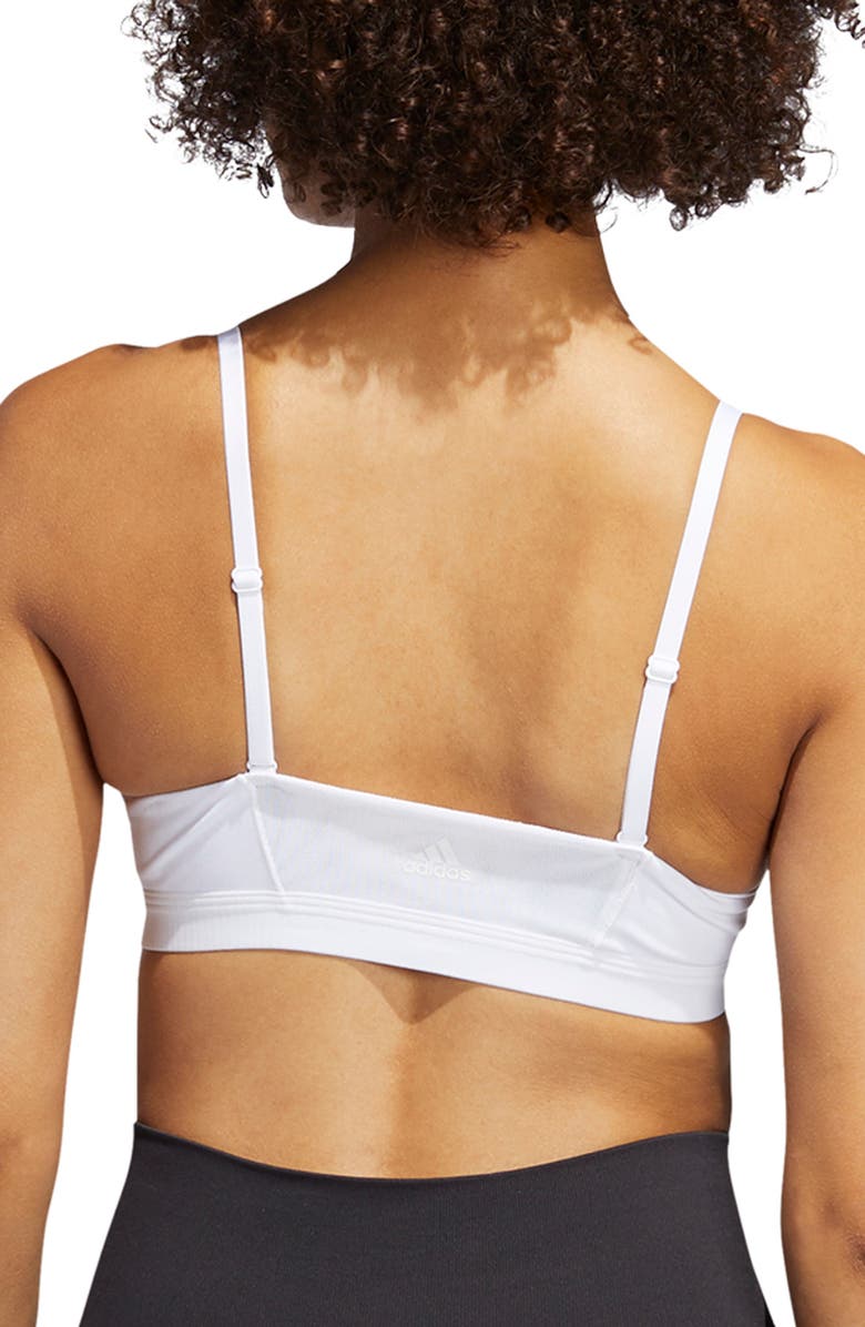adidas Aeroready 3-Stripes Sports Bra, Alternate, color, 