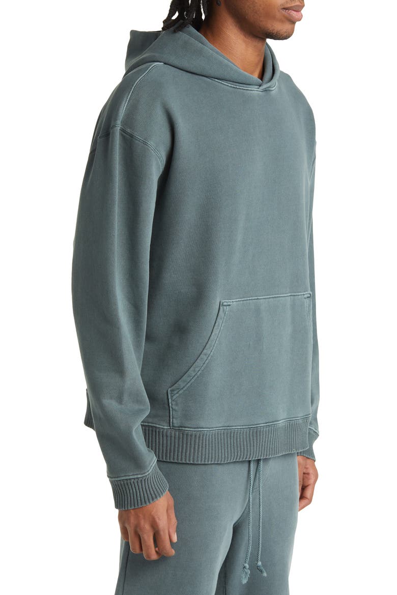Core Oversize Organic Cotton Brushed Terry Hoodie, Alternate, color, VINTAGE SLATE