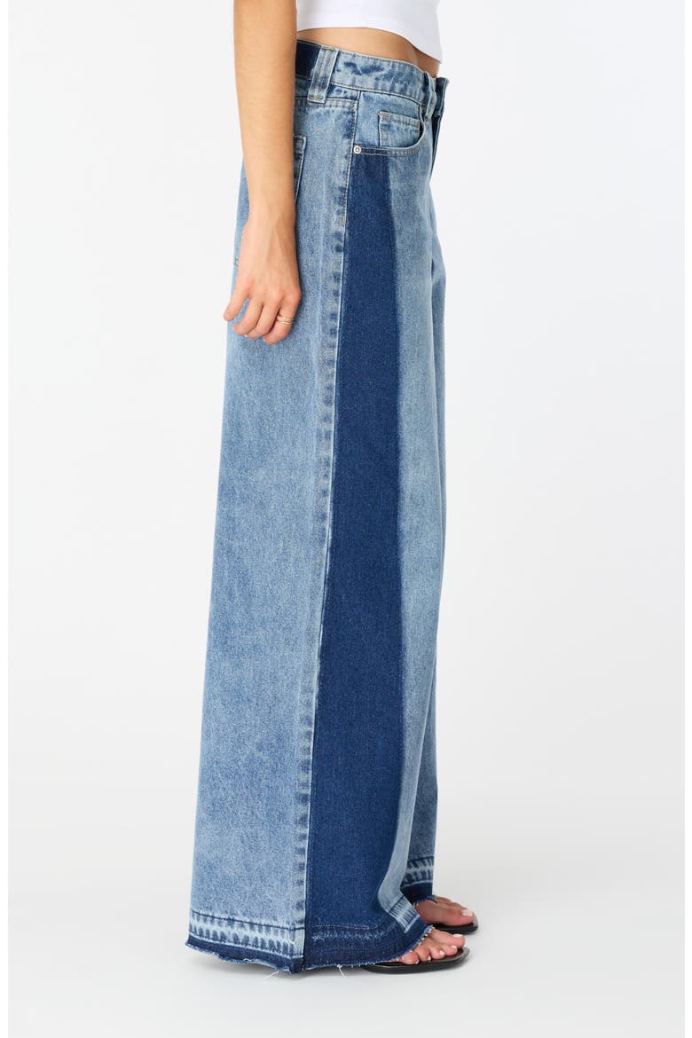 Maya Two-Tone Mid Rise Ultra Wide Leg Jeans, Alternate, color, INDIGO