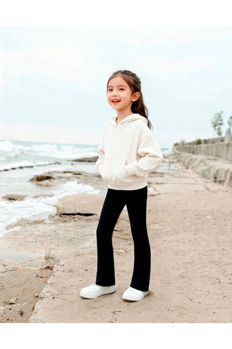 Girls Soft 100% Cotton Flare Boot-Cut Leggings, Alternate, color, Turquoise
