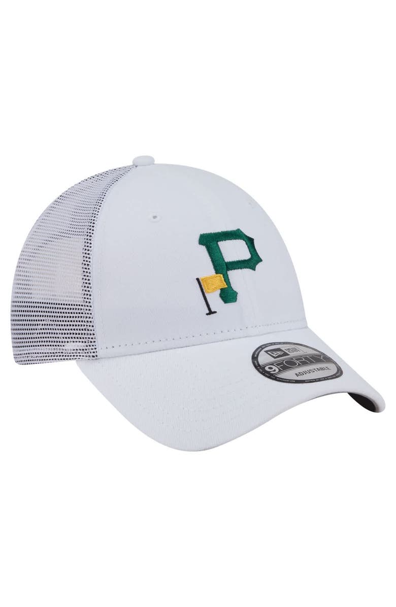 New Era Men's New Era  White Pittsburgh Pirates Flag 9FORTY Trucker Adjustable Hat, Alternate, color, White