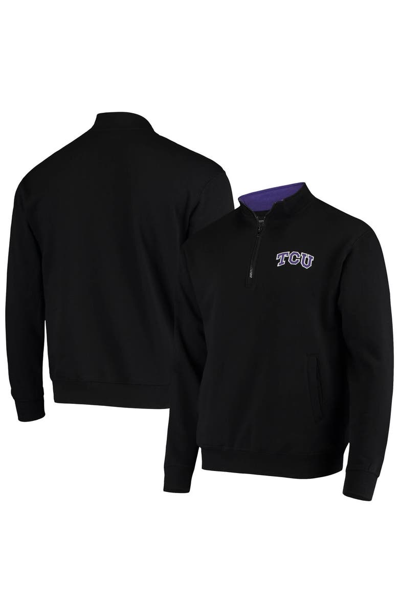 COLOSSEUM Men's Colosseum Black TCU Horned Frogs Tortugas Logo Quarter-Zip Jacket, Main, color, Black