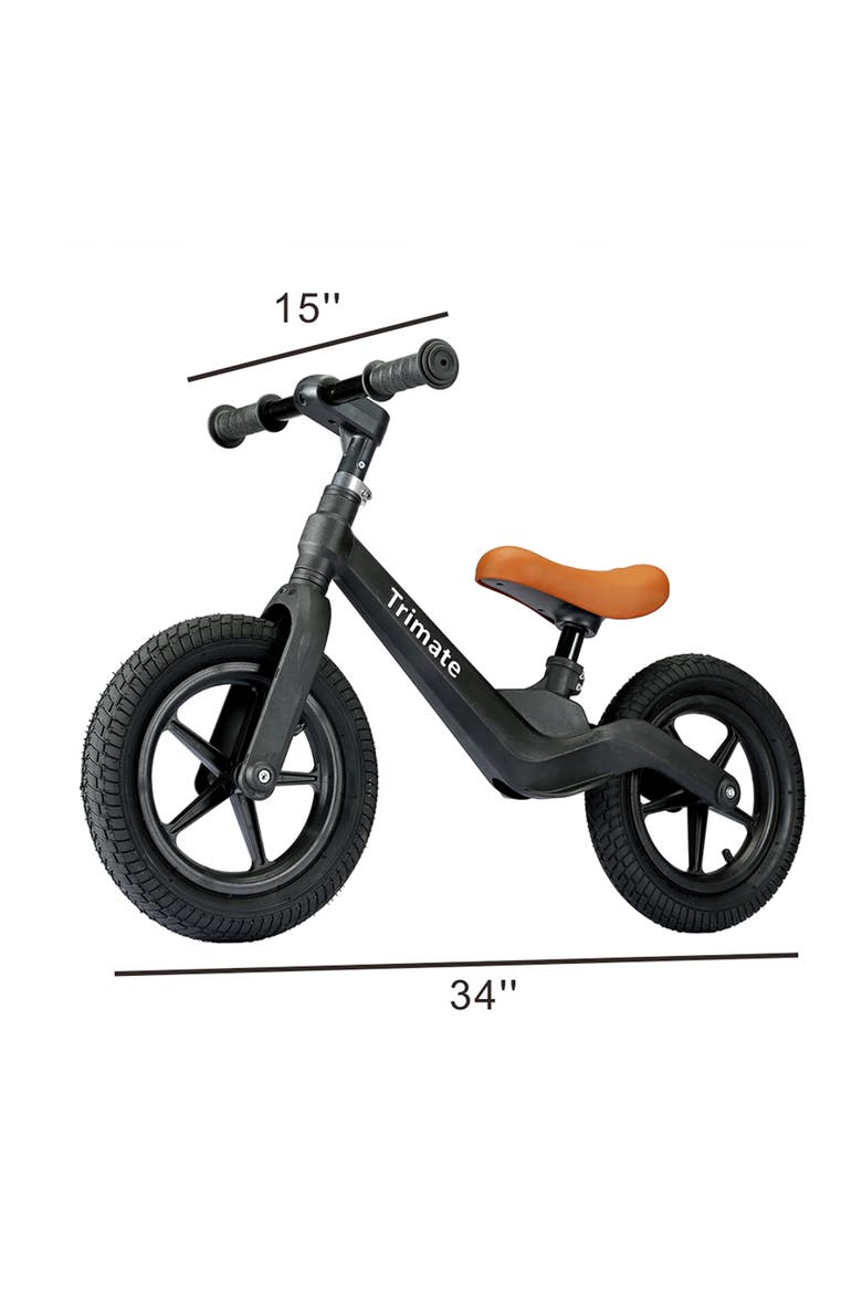 Toddler 12" Black Balance Bike with Inflated Tire, Alternate, color, Multicolored