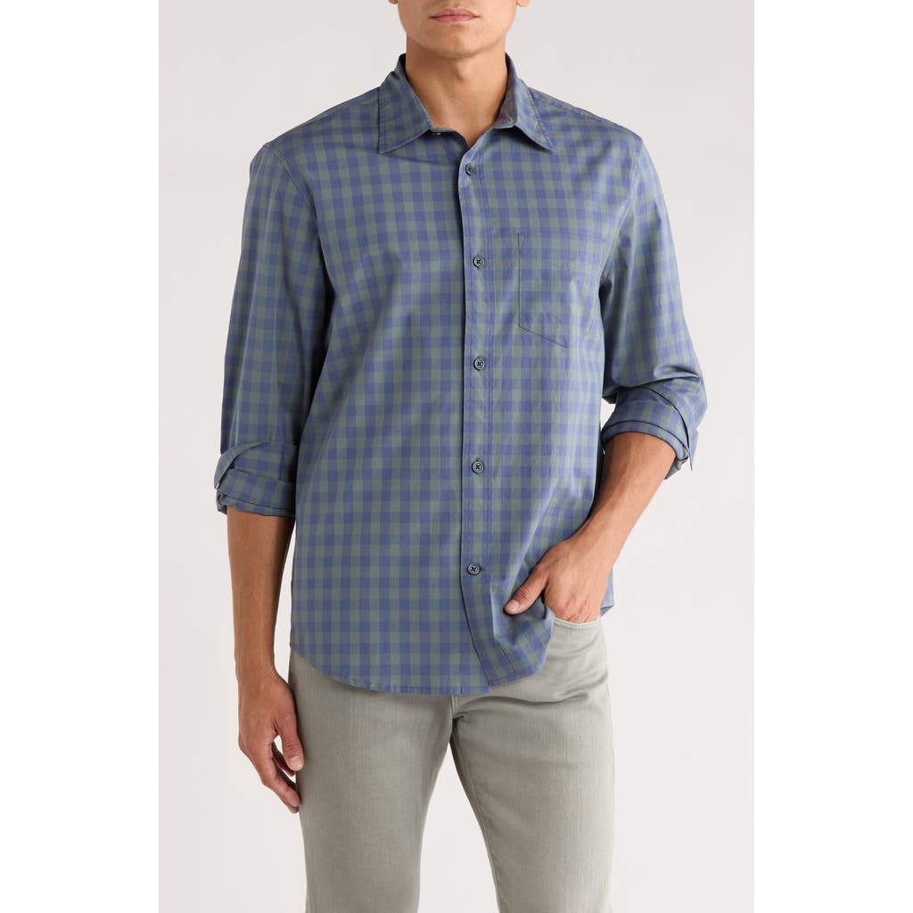 14th & Union Plaid Poplin Button-up Shirt In Blue