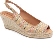 patricia green Peyton Slingback Espadrille Peep Toe Platform Wedge Sandal
