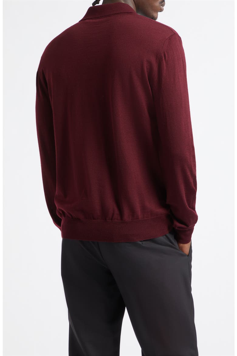 VLOGO Virgin Wool Polo Sweater, Alternate, color, WINE
