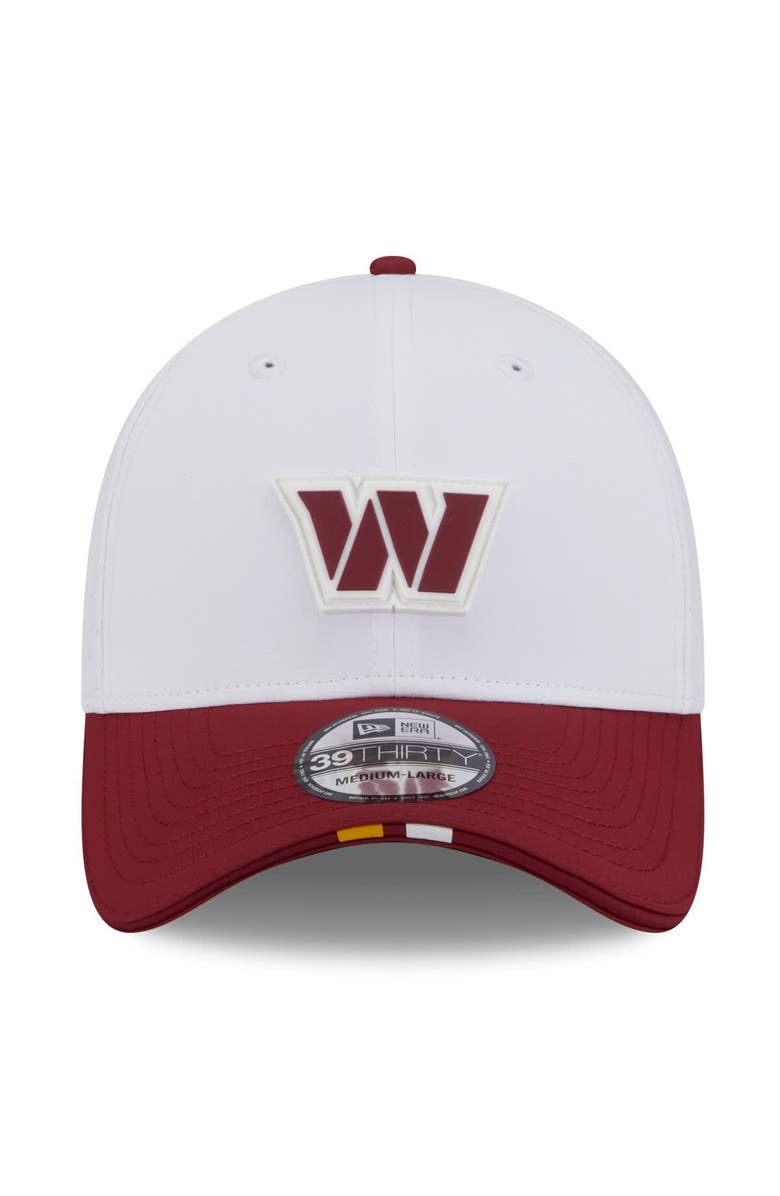 New Era Men's New Era  White/Burgundy Washington Commanders 2025 NFL Training Camp 39THIRTY Flex Hat, Alternate, color, White