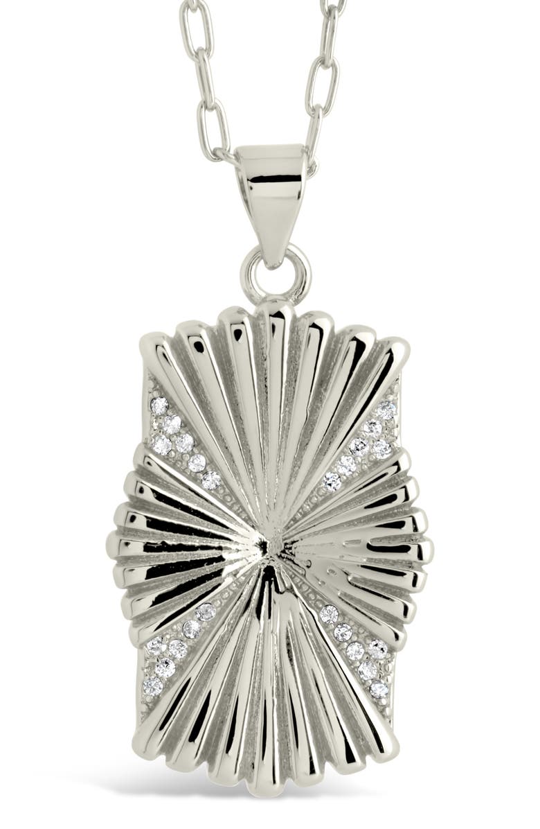 Sterling Forever Royale Cubic Zirconia Pendant Necklace, Alternate, color, Silver