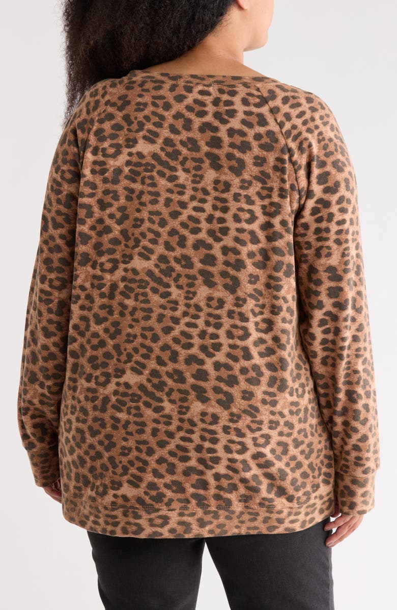 Threads 4 Thought Leopard Print Organic Cotton Blend Fleece Tunic, Alternate, color, 