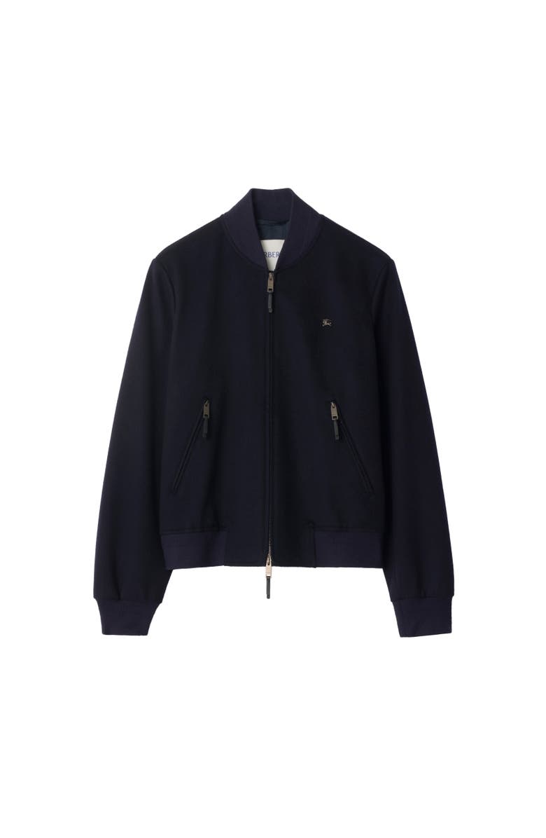 Burberry Cashmere Bomber Jacket, Alternate, color, Navy