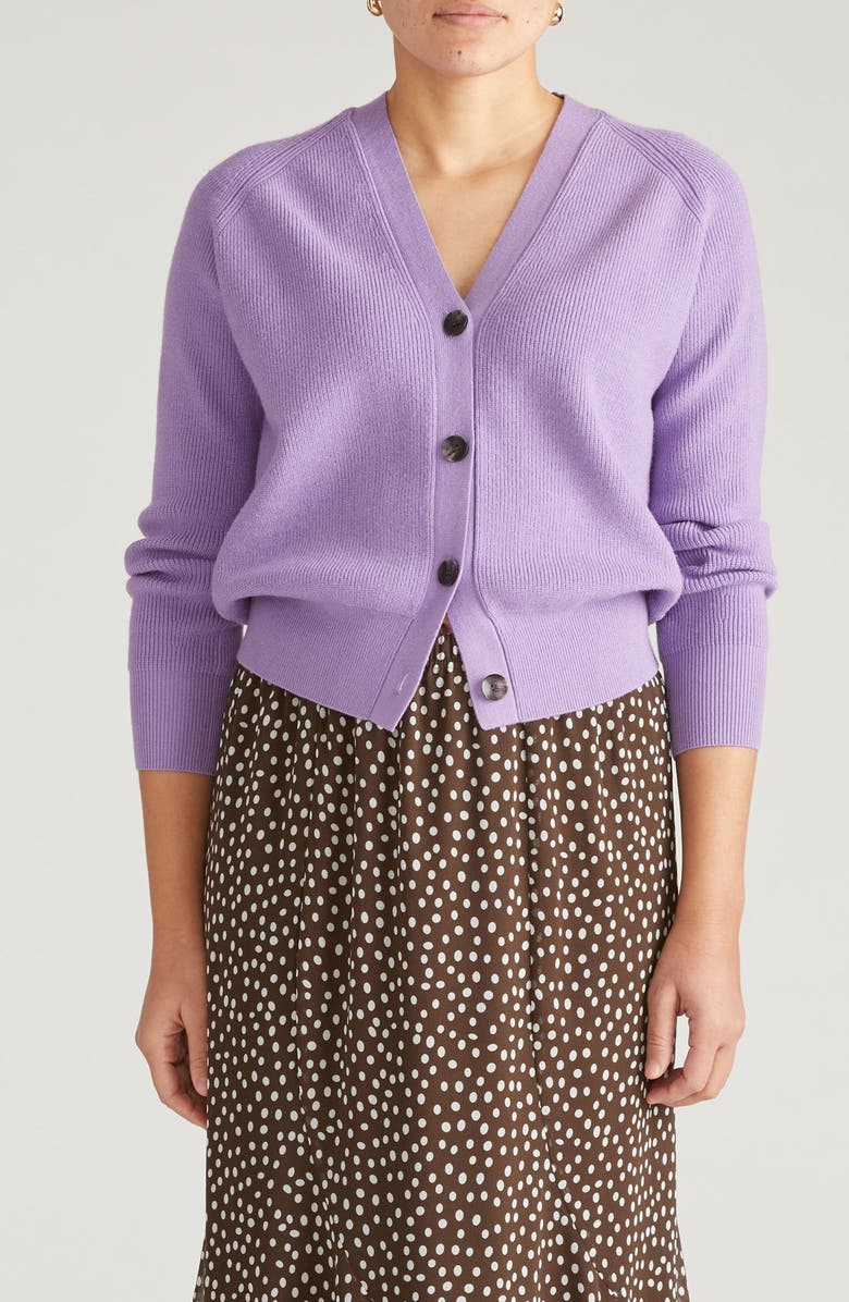 Universal Standard Rib Cardigan, Main, color, Purple Posey