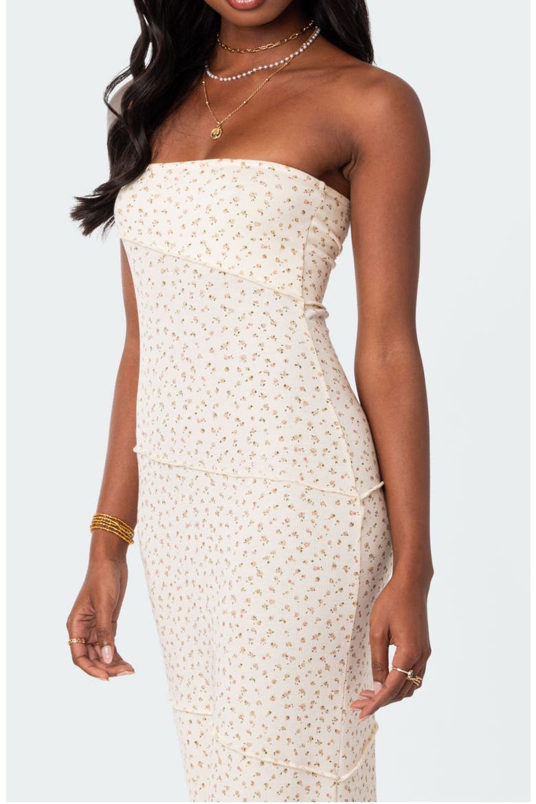 Lynn Rib Strapless Maxi Dress, Alternate, color, CREAM