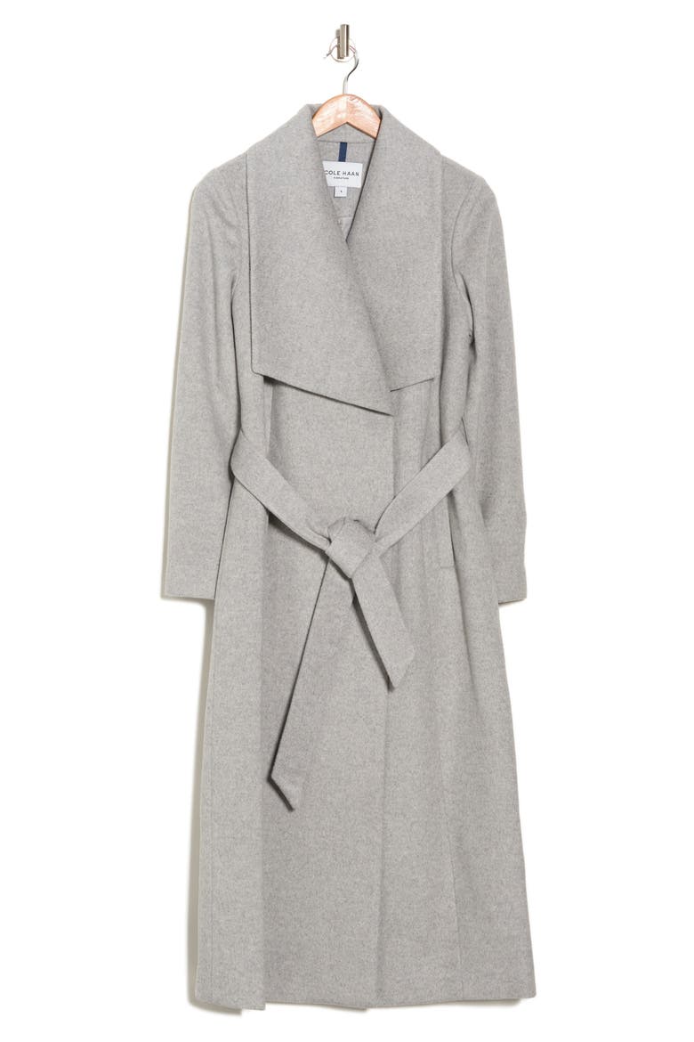 Slick Wool Blend Wrap Coat, Alternate, color, LIGHT GREY