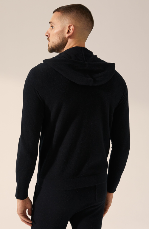 Italic Tyler Cashmere Zip Hoodie In Black
