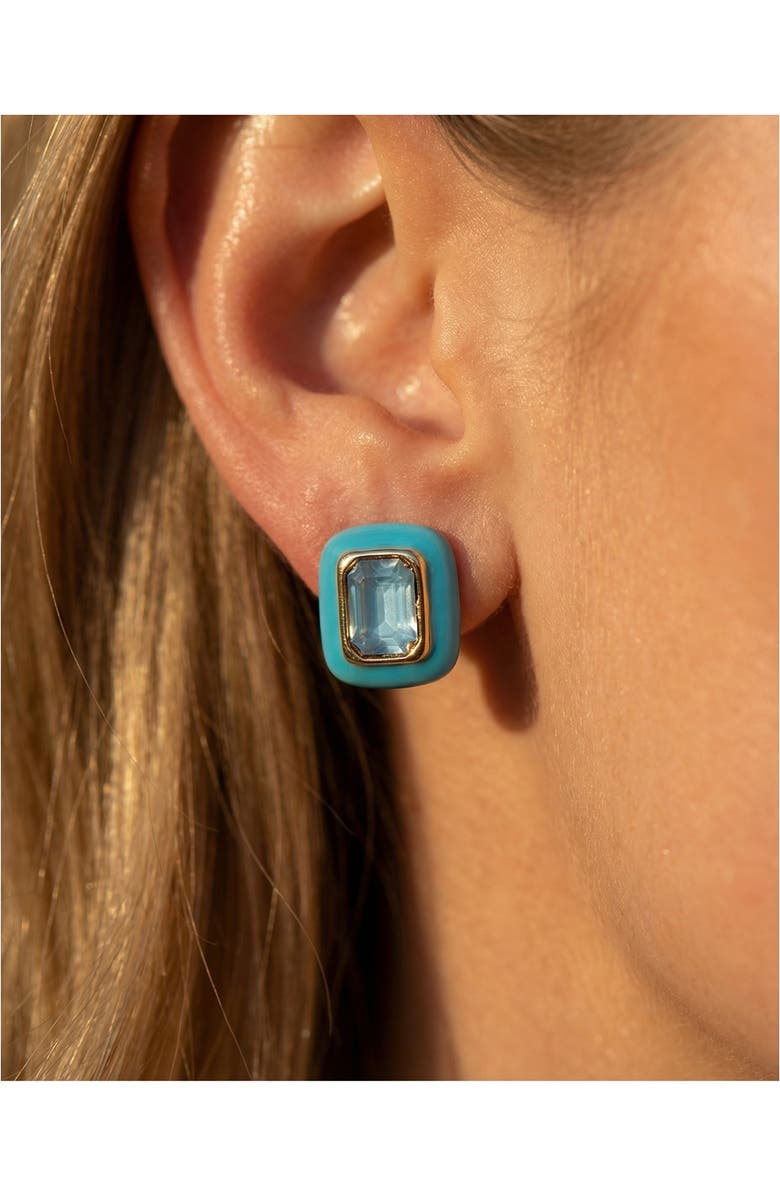 MacRae & Co. Cutie Crystal Stud Earrings, Alternate, color, Aqua