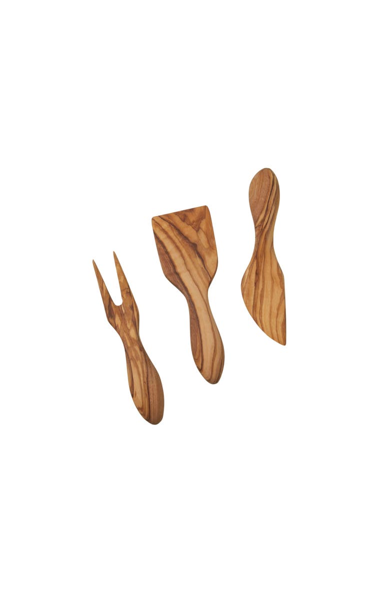 Be Home Olive Wood Cheese Set, Main, color, Olive
