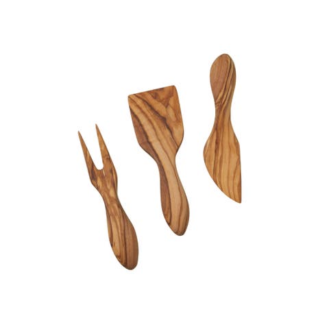 Olive Wood Cheese Set