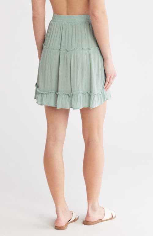 Shop Elan Smocked Tiered Cover-up Skirt In Teal Light