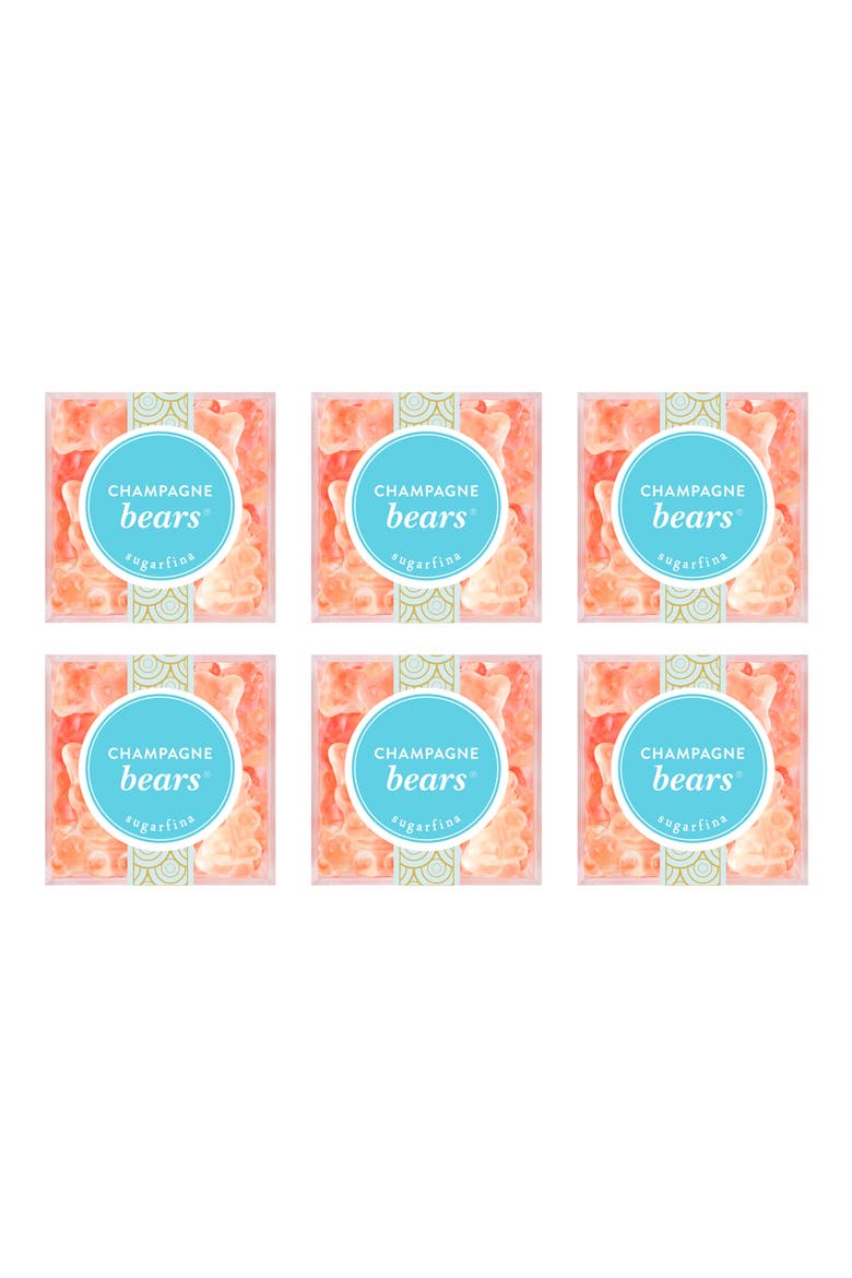 Set of 6 Champagne Bears® Candy Cubes, Alternate, color, PINK