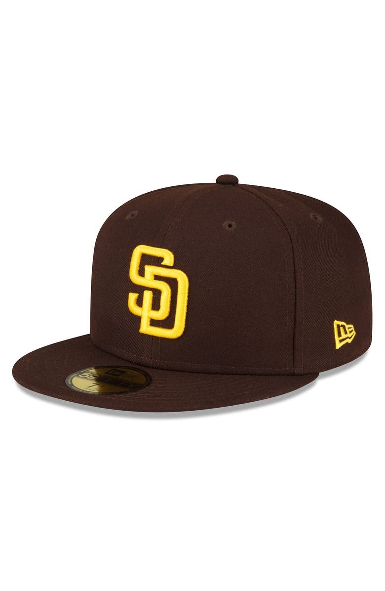 New Era Men's New Era Brown San Diego Padres Authentic Collection Replica 59FIFTY Fitted Hat, Main, color,