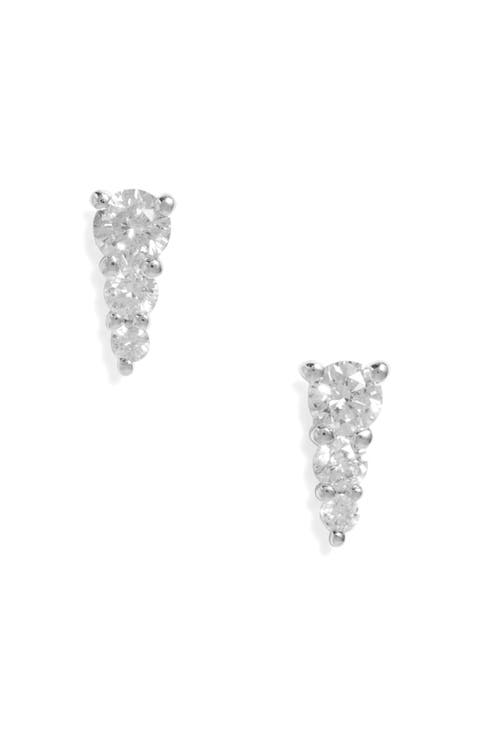 Graduated Diamond Stud Earrings
