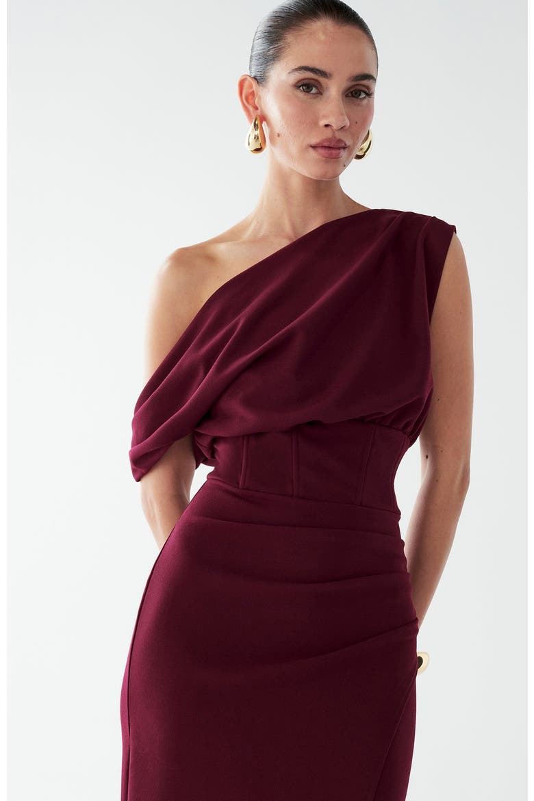 Rhodia Midi Dress, Alternate, color, Burgundy