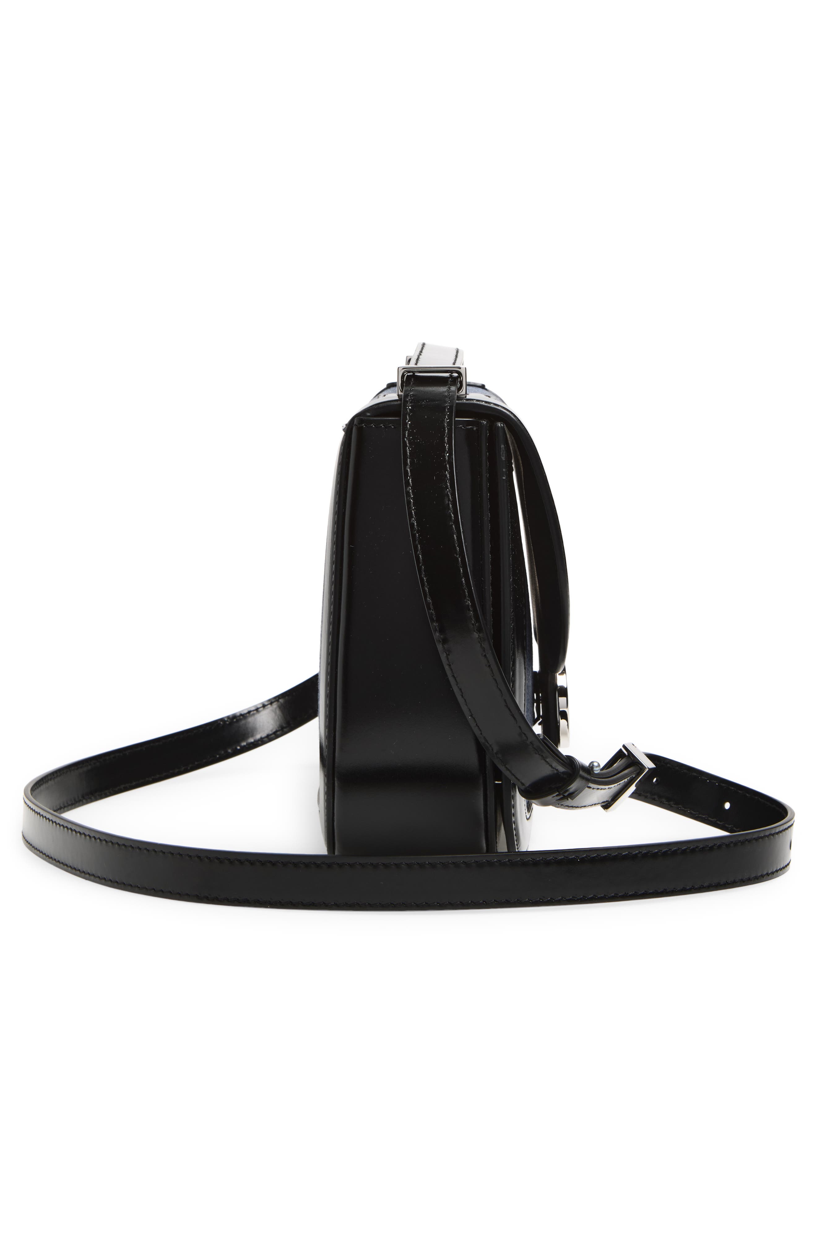 X-Small Double Gancio Crossbody Bag, Alternate, color, DENIM/ WHITE/ NERO