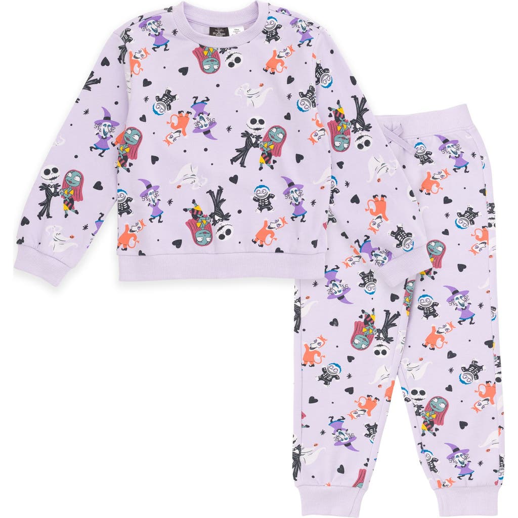 Disney Kids' Nightmare Before Christmas Fleece 2-piece Sweatshirt And Pants Set In Orchid Purple