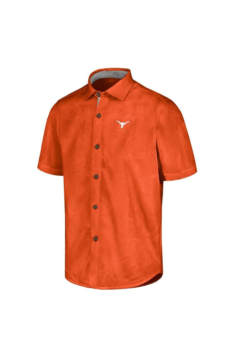 Tommy Bahama Men's Tommy Bahama  Texas Orange Texas Longhorns Sport Coconut Point Palm Vista IslandZone Button-Up Shirt, Alternate, color, 