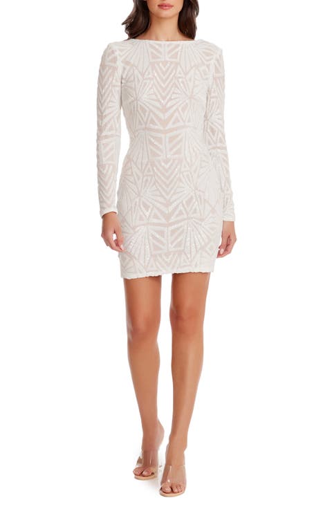 Lola Sequin Long Sleeve Body-Con Minidress