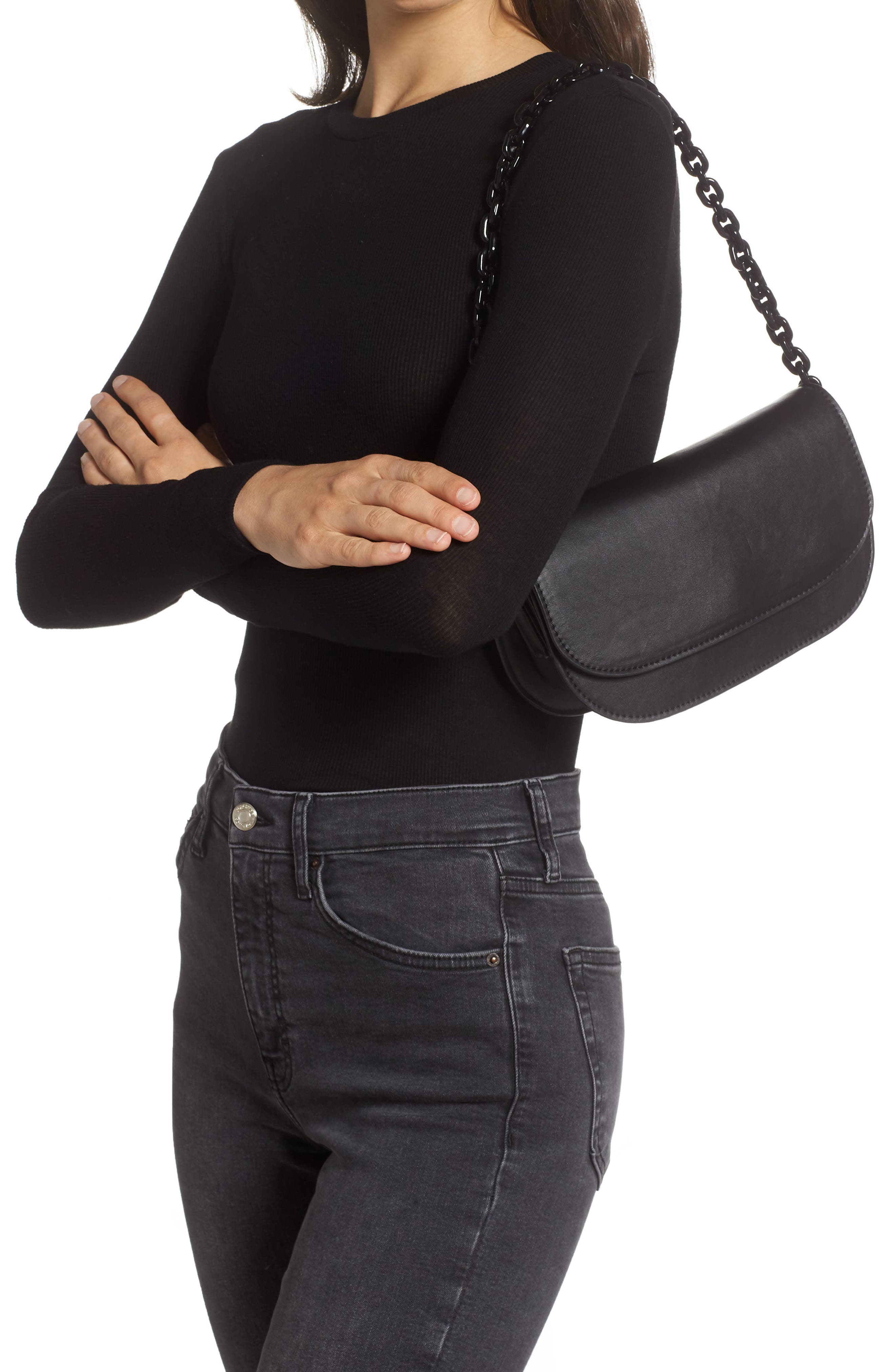 Malibu Skye Amy Faux Leather Baguette Crossbody Bag, Alternate, color, 