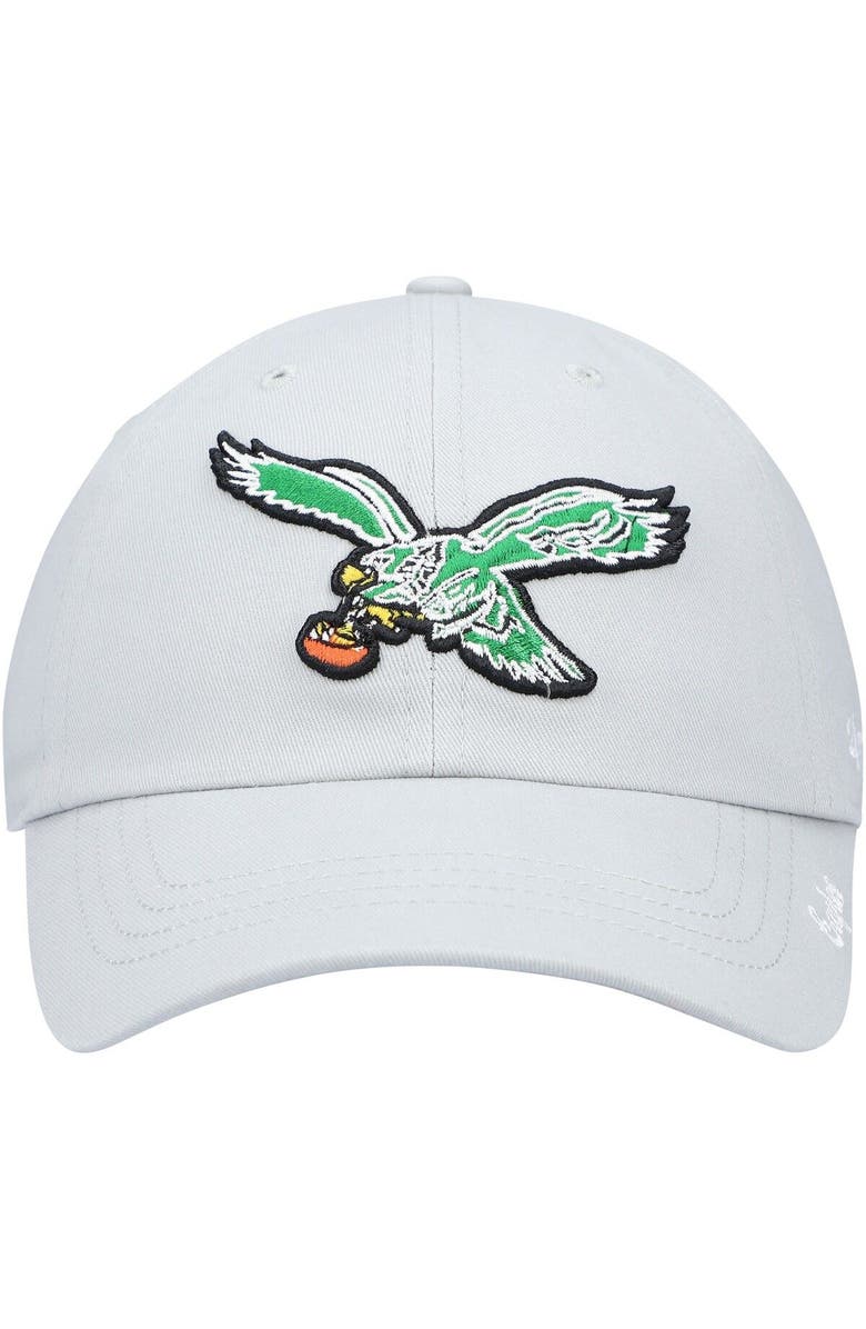 '47 Women's '47 Gray Philadelphia Eagles Miata Clean Up Legacy Adjustable Hat, Alternate, color, 