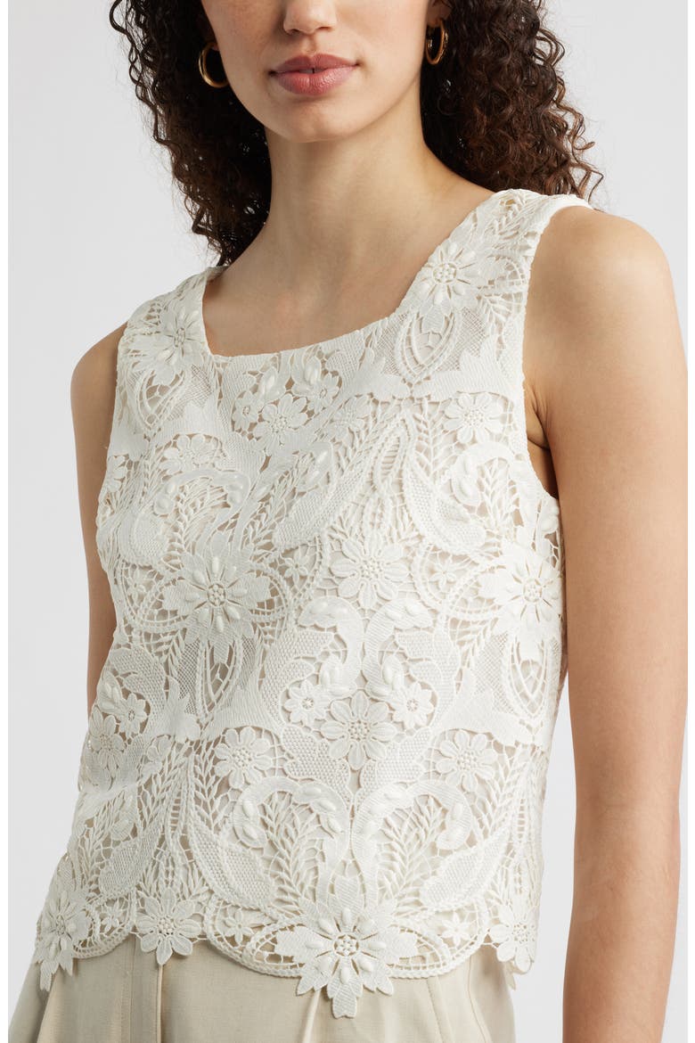Floral Cutwork Lace Top, Alternate, color, WHITE COCONUT