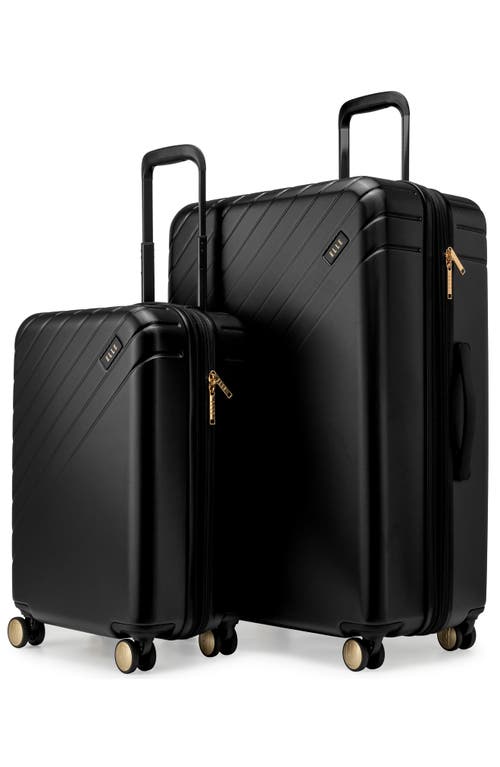Elle Louvre 2 Piece Expandable Polycarbonate Spinner Luggage Set In Black