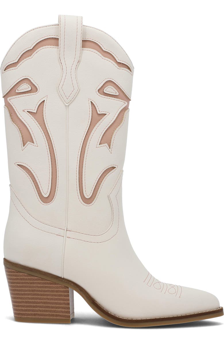 MIA Callan Western Boot, Alternate, color, White/ Blush