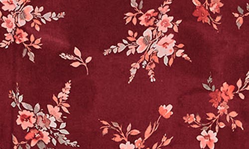 City Chic Kinley Floral Tie Neck Midi Dress In Red