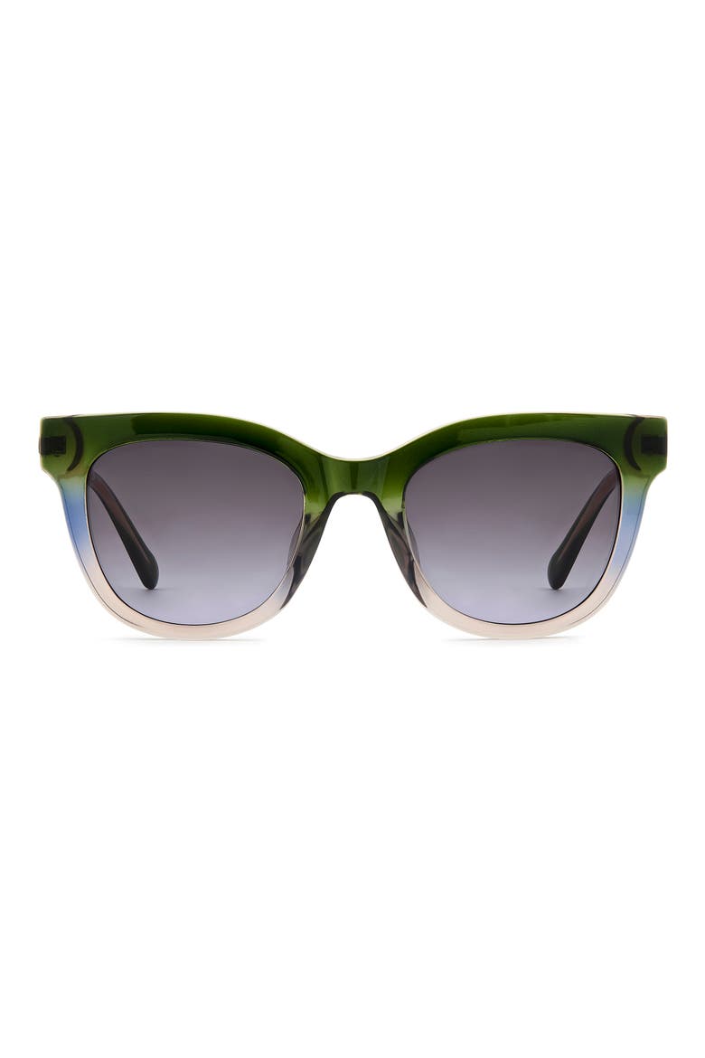 51mm Gradient Cat Eye Sunglasses, Main, color, GREEN BEIGE/ DARK GREY SF