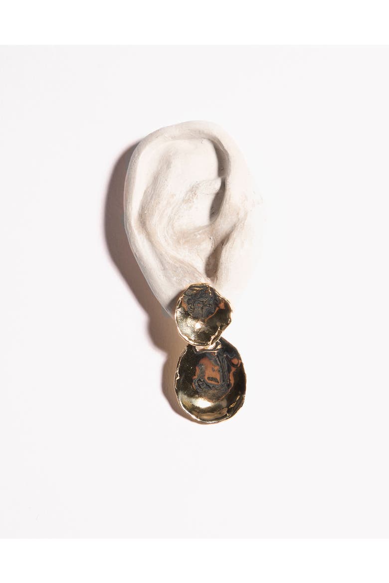Lalo Earrings, Alternate, color, Brass