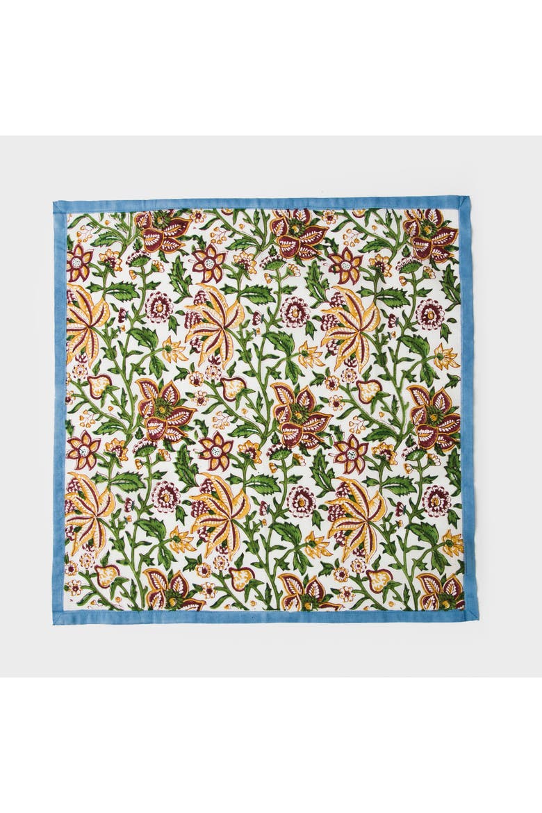 Florin Hand Block Printed Napkins - Set of 4, Alternate, color, Florin