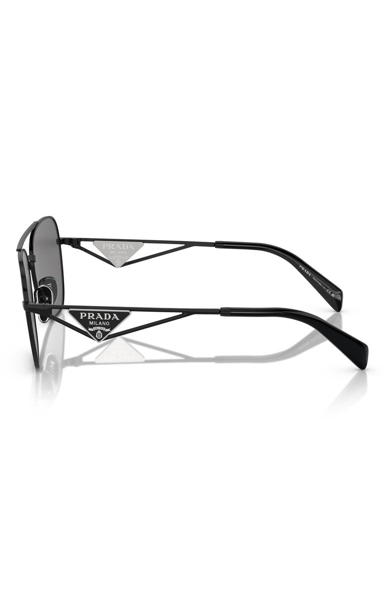 Prada 59mm Polarized Pillow Sunglasses, Alternate, color, Dark Grey