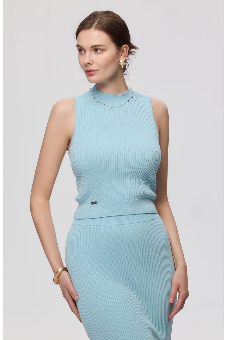 Sera Rib Knit Tank, Main, color, Blue