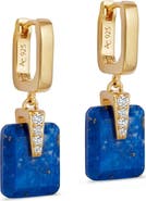 Astley Clarke Gold Deco Lapis Drop Huggies