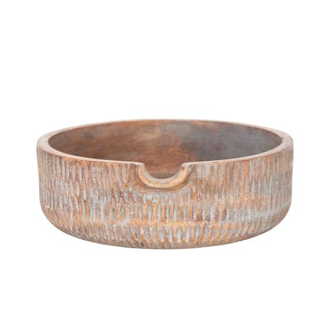 Hand-Carved Mango Wood Bowl w/ Spout (Each One Will Vary)