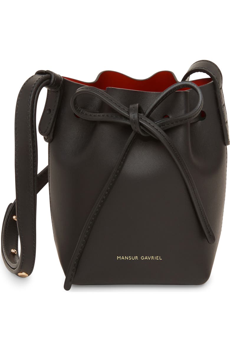 Mansur Gavriel Baby Leather Bucket Bag, Main, color,