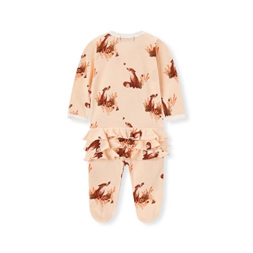 Milkbarn Organic Cotton Ruffle Zipper Footed Romper