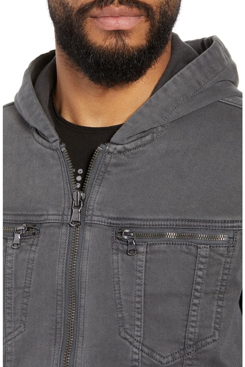 Hooded Denim Jacket, Alternate, color, SHARK GREY