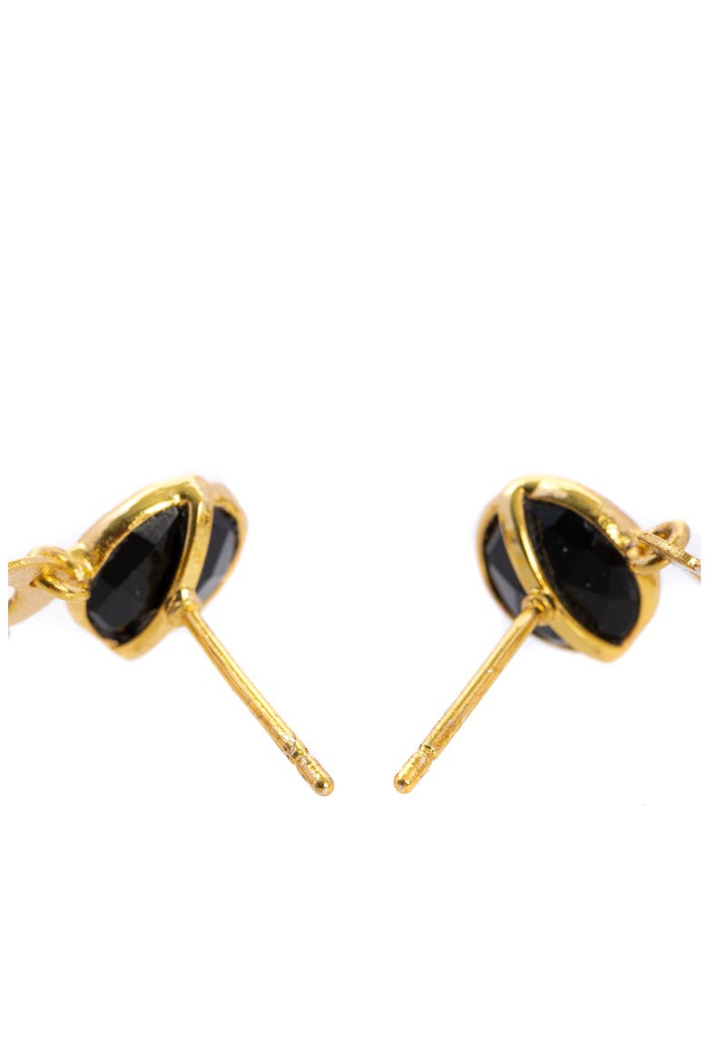 Quatrefoil Stone Drop Earrings, Alternate, color, BLACK